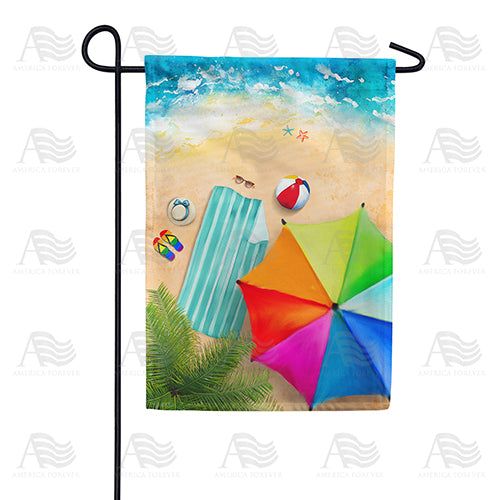 Drone Flying At Beach Double Sided Garden Flag