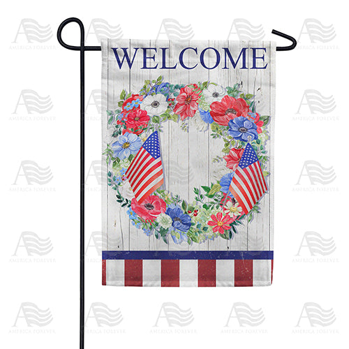 Patriotic Wreath Double Sided Garden Flag