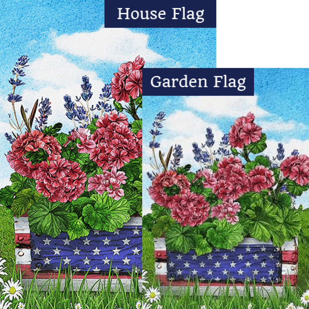 America Forever Patriotic Geraniums Flags Set (2 Pieces)