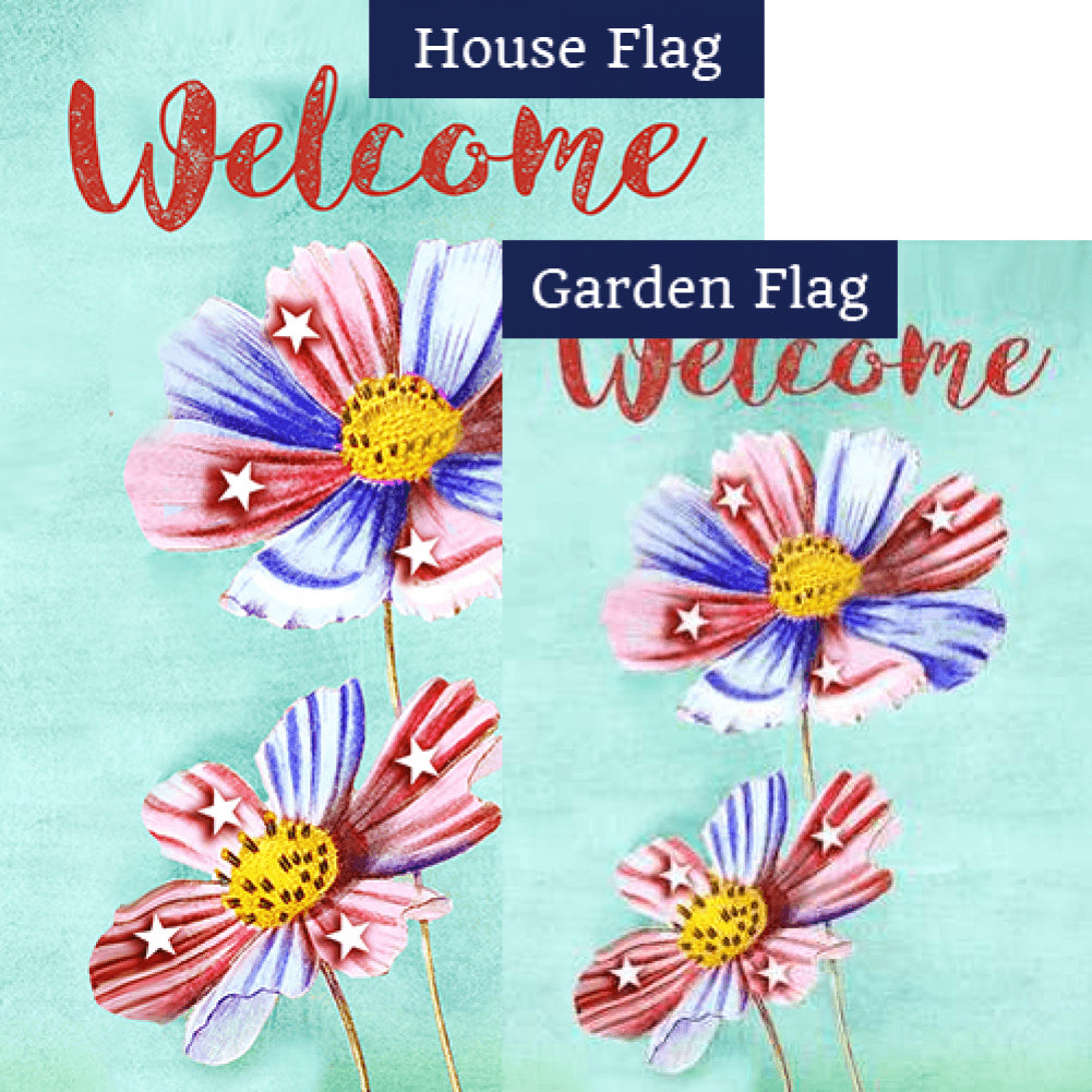 Patriotic Petals Welcome Flags Set (2 Pieces)