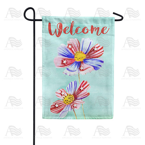 Patriotic Petals Welcome Double Sided Garden Flag