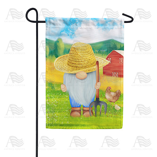Old MacDonald Gnome Double Sided Garden Flag