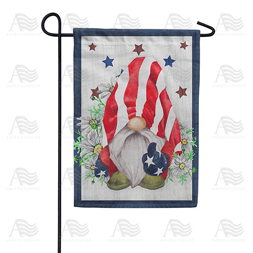 Flag Draped Gnome Double Sided Garden Flag