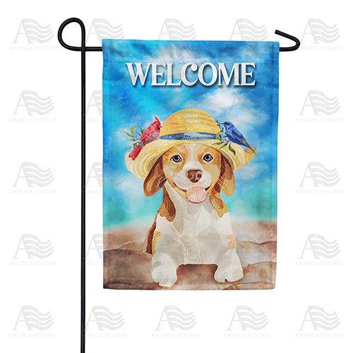 Sun Bonnet Puppy Double Sided Garden Flag