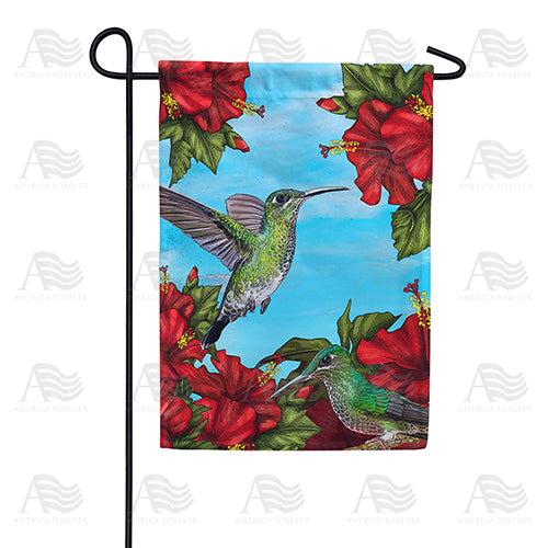 Green Hummingbirds Double Sided Garden Flag