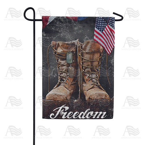 Freedom Combat Boots Double Sided Garden Flag