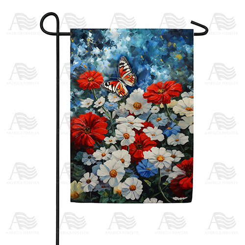 America Forever Patriotic Blooms Double Sided Garden Flag