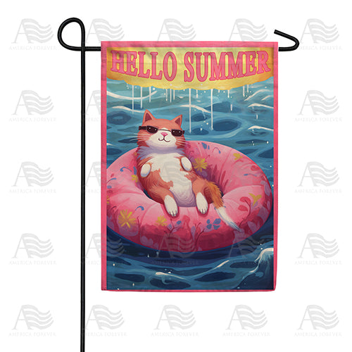 Cat Napping In Float Double Sided Garden Flag