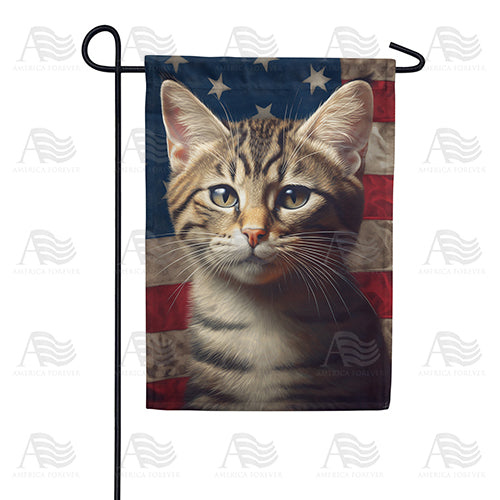 Patriotic Tabby Double Sided Garden Flag