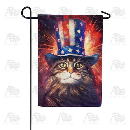 Uncle Sam Cat Double Sided Garden Flag