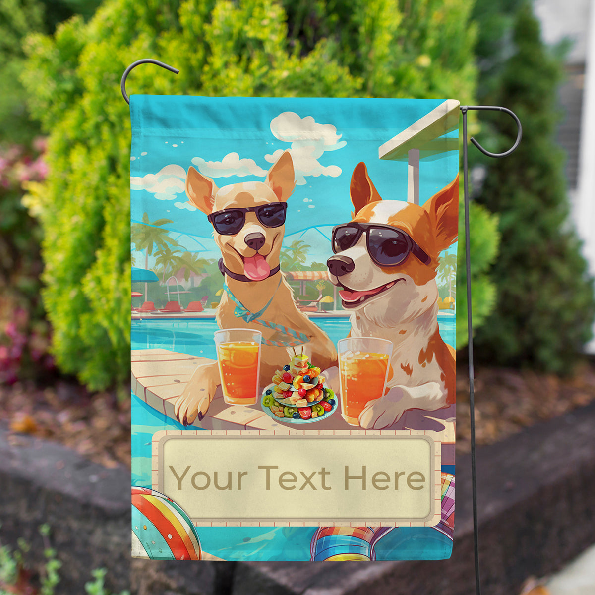 Poolside Party Double Sided Garden Flag
