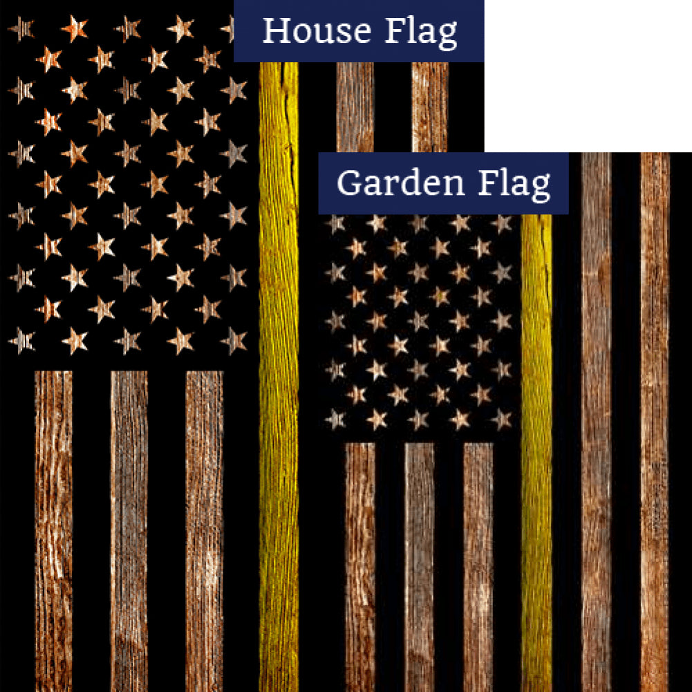 Thin Yellow Line Double Sided Flags Set (2 Pieces)