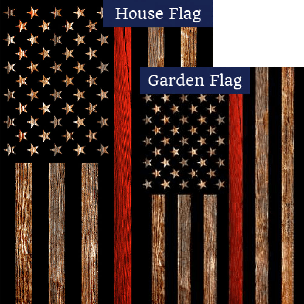 America Forever Thin Red Line Double Sided Flags Set (2 Pieces)