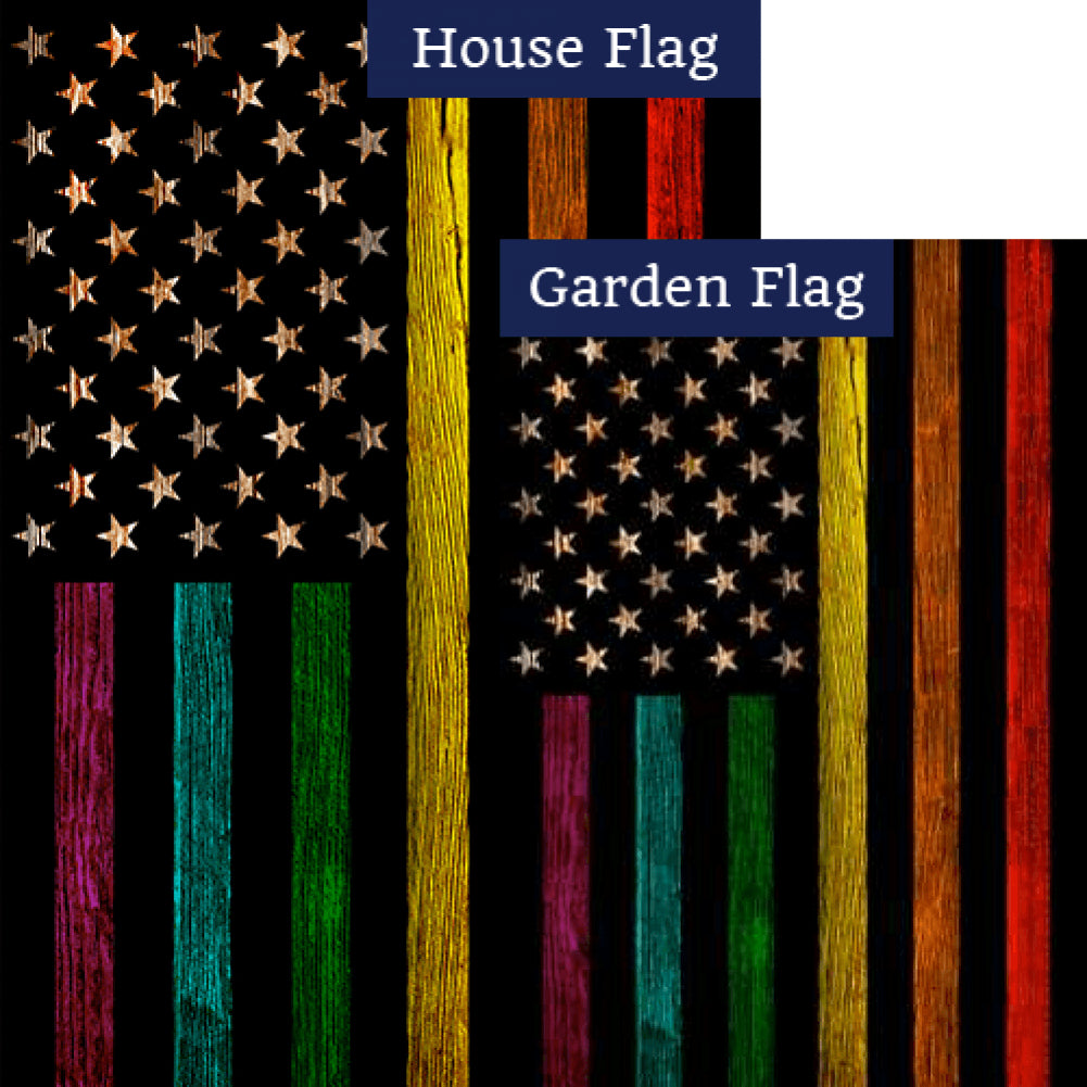 Gay Pride Thin Rainbow Line Double Sided Flags Set (2 Pieces)