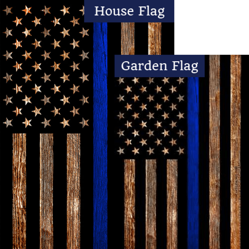 Thin Blue Line Double Sided Flags Set (2 Pieces)