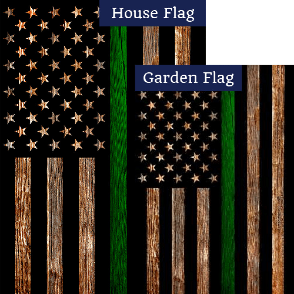 Thin Green Line Double Sided Flags Set (2 Pieces)