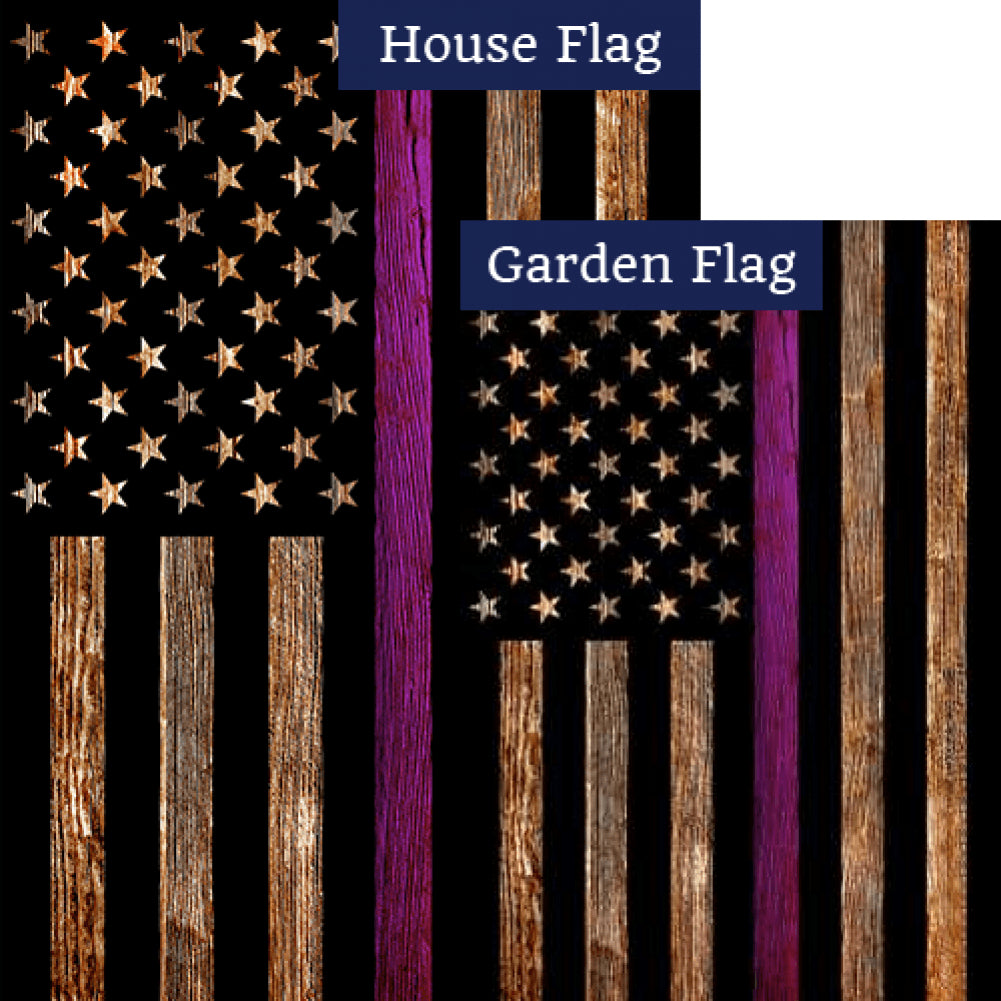 Thin Purple Line Double Sided Flags Set (2 Pieces)