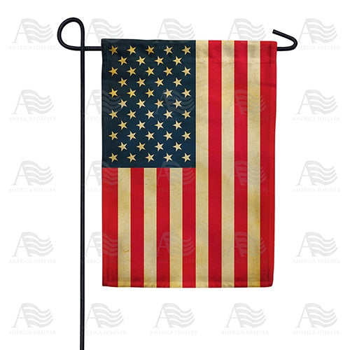 Tea-Stained USA Double Sided Garden Flag