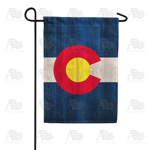 Colorado State Wood-Style Double Sided Garden Flag