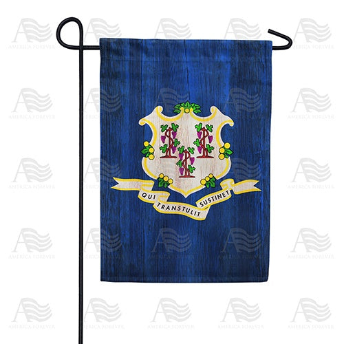 Connecticut State Wood-Style Double Sided Garden Flag