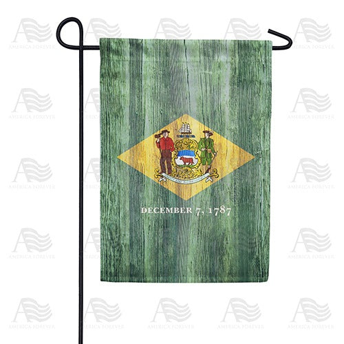 Delaware State Wood-Style Double Sided Garden Flag
