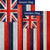 Hawaii State Wood-Style Double Sided Flags Set (2 Pieces)