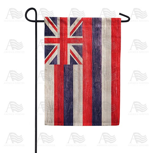 Hawaii State Wood-Style Double Sided Garden Flag