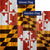Maryland State Wood-Style Double Sided Flags Set (2 Pieces)