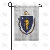 Massachusetts State Wood-Style Double Sided Garden Flag