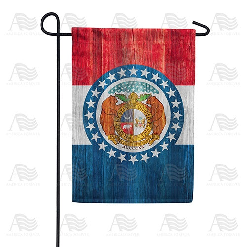 Missouri State Wood-Style Double Sided Garden Flag