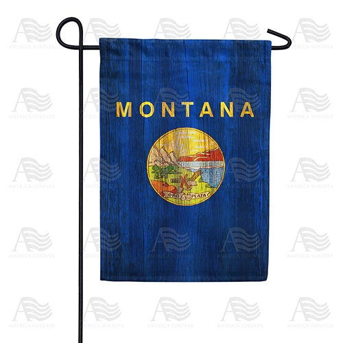 Montana State Wood-Style Double Sided Garden Flag