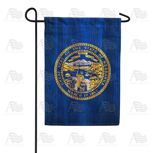 Nebraska State Wood-Style Double Sided Garden Flag