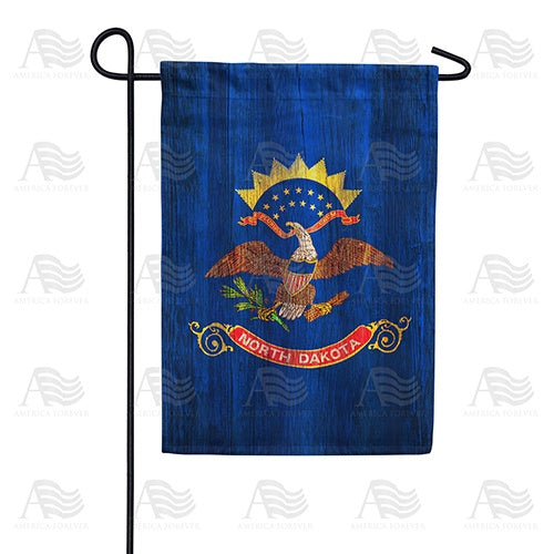 North Dakota State Wood-Style Double Sided Garden Flag