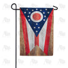 Ohio State Wood-Style Double Sided Garden Flag