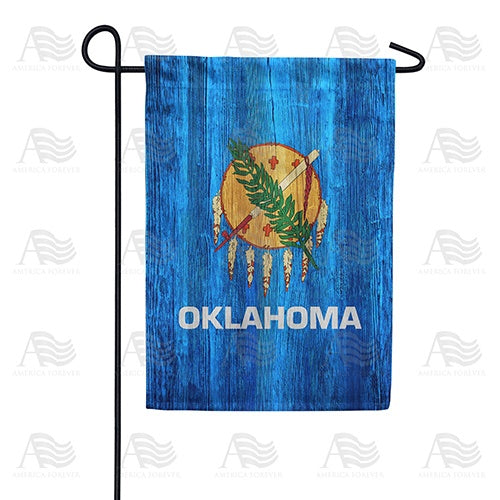 Oklahoma State Wood-Style Double Sided Garden Flag