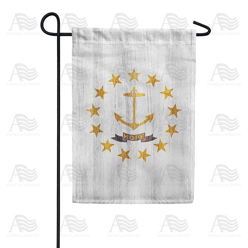 Rhode Island State Wood-Style Double Sided Garden Flag