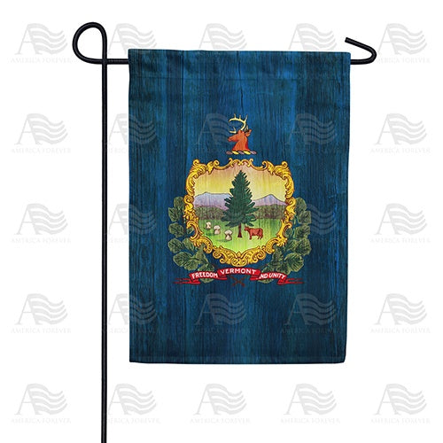 Vermont State Wood-Style Double Sided Garden Flag