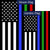 Thin Green, Red, Blue Line Flags Set (2 Pieces)