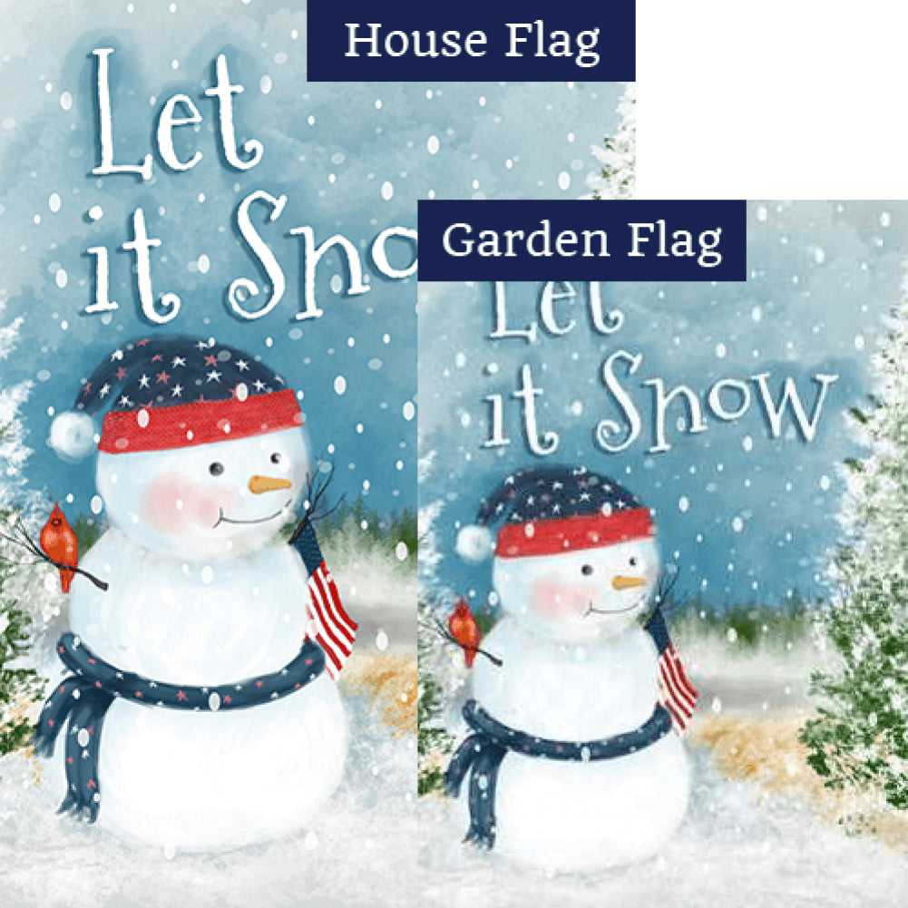 Let It Snow Watercolor Double Sided Flags Set (2 Pieces)