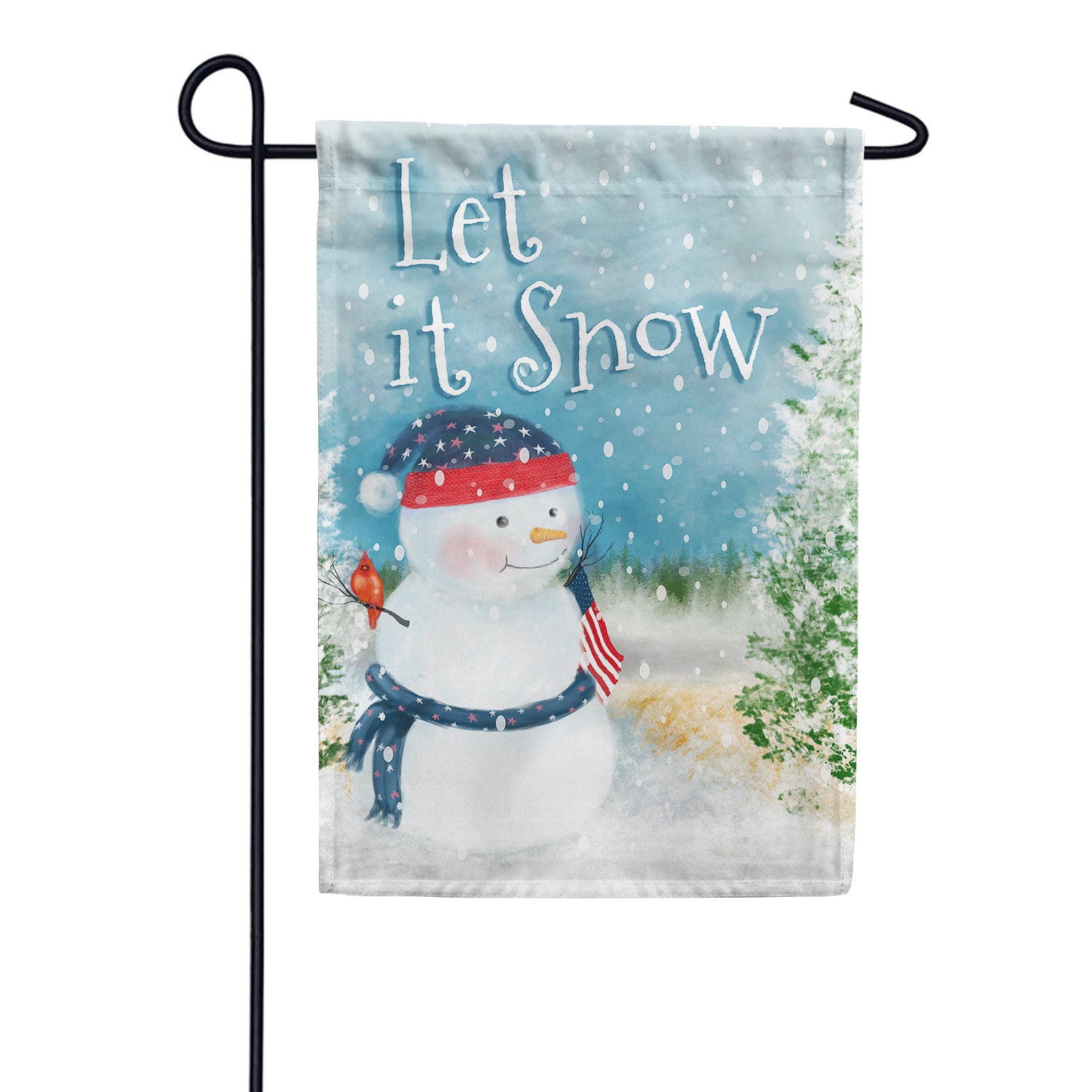 Let It Snow Watercolor Double Sided Garden Flag