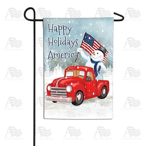 Happy Holidays America Double Sided Garden Flag