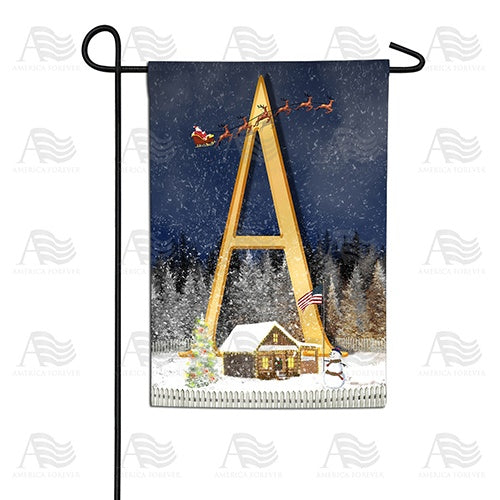 Santa Is Coming Double Sided Monogram Garden Flag