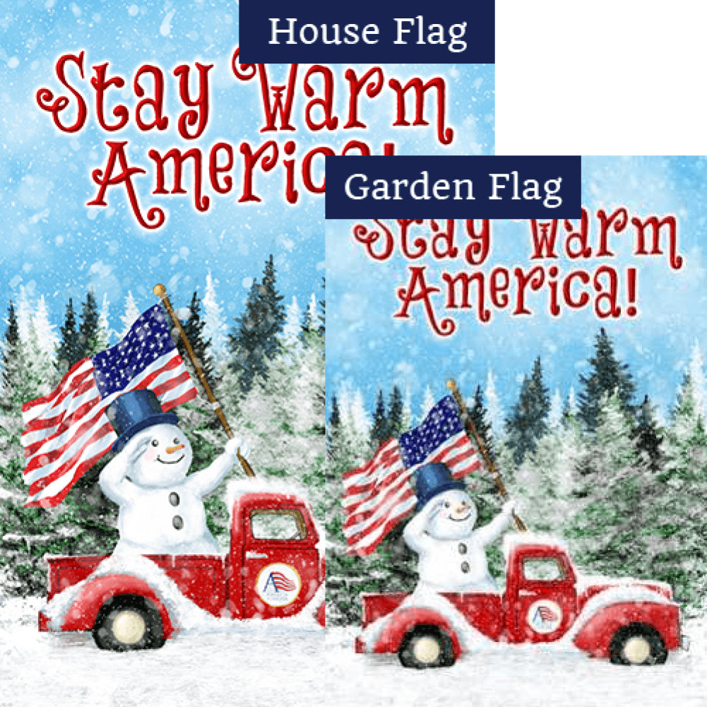 Stay Warm America Double Sided Flags Set (2 Pieces)