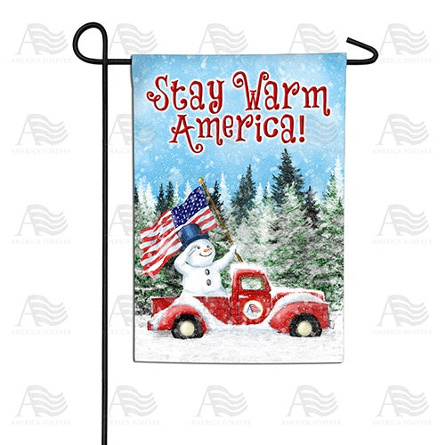 Stay Warm America Double Sided Garden Flag