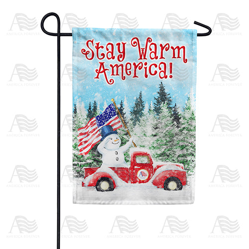 Stay Warm America Double Sided Garden Flag