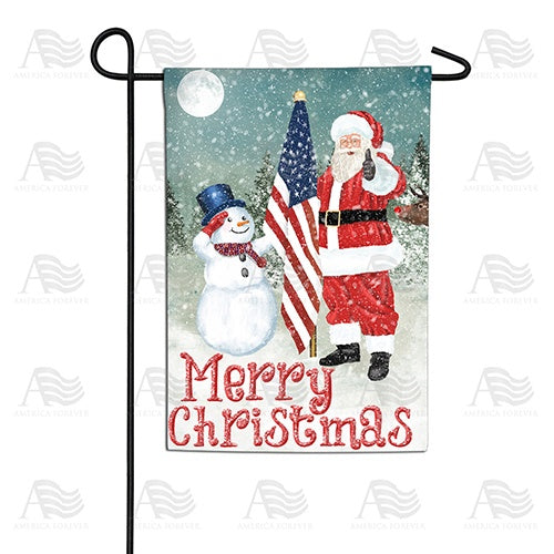 Merry Christmas USA Double Sided Garden Flag