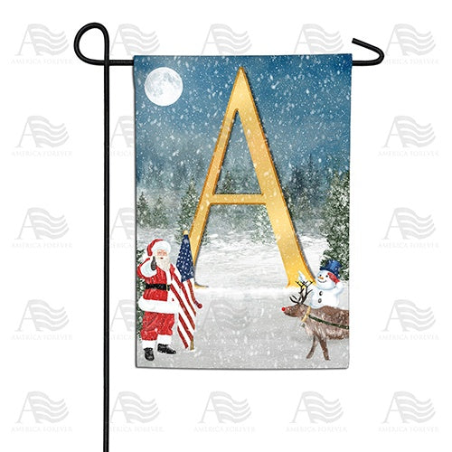 Merry Christmas USA Double Sided Monogram Garden Flag