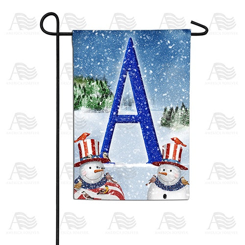 Uncle Snowman Double Sided Monogram Garden Flag