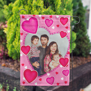 Personalized Valentine's Day Hearts Garden Flag