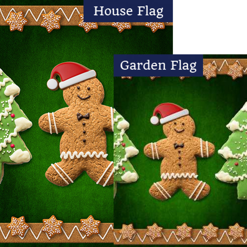 Santa Gingerbread Man Flags Set (2 Pieces)